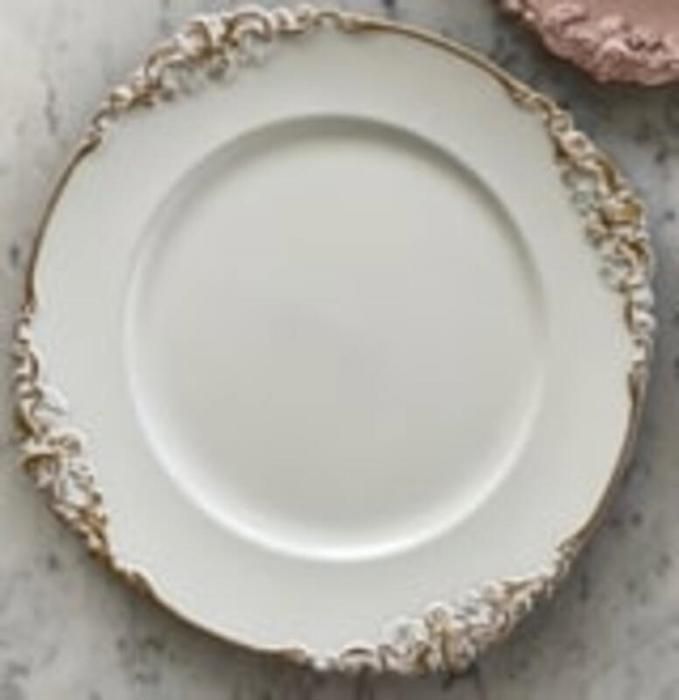 PLAT ROND BAROQUE BLANC 33CM