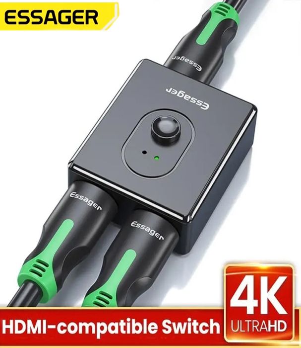 Switcher 2 en 1 Commutateur répartiteur HDMI Bi-Direction 4K 2.0 Switcher HDMI Adaptateur pour PS5 PS4 HD TV BOX