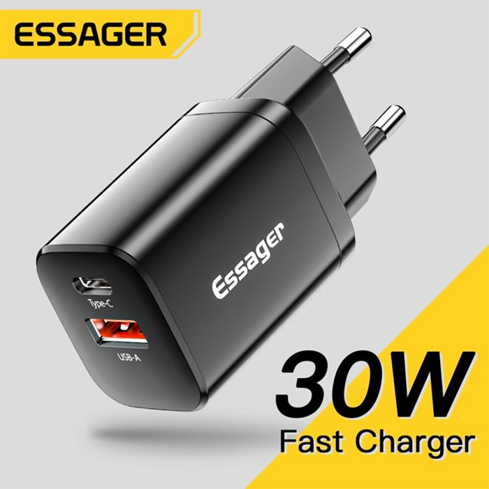 chargeur rapide téléphones smartphon USB type-c 30W QC PD 3.0, double Port, Mini adaptateur Portable pour IPhone IPad Xiaomi