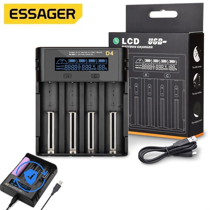 Charge de Batterie Rechargeable Piles Lithium USB Li-ion Ni-MH Ni-cd De Charge Chargeur Pour 18650 26650 21700 18350 AAA AA