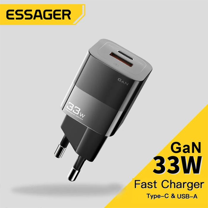 Chargeur 33W GaN USB Type C QC4.0 PD 3.0 Rapide De Charge Rapide Pour smartphones IPhone Xiaomi Huawei Téléphones Mobiles Samsung