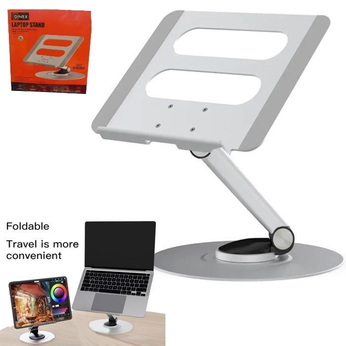Support de tablette Et PC universel rotatif à 360 °, réglable et pliable, pour iPad, ordinateur portablede 11" à 17" en aluminium