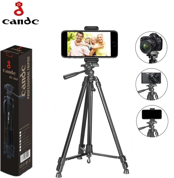 trépied candc 360 degrés 3 kg 140 cm fournit un placement stable et fiable d'une caméra vidéo moyenne, smartphone ou appareil photo