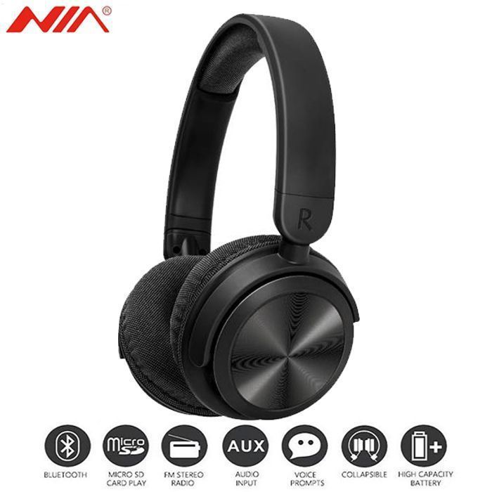 4in1 casque sans fil Bluetooth ver 5.0 carte TF jouer Radio Fm entrée AUX son stéréo sur les casques d'oreille