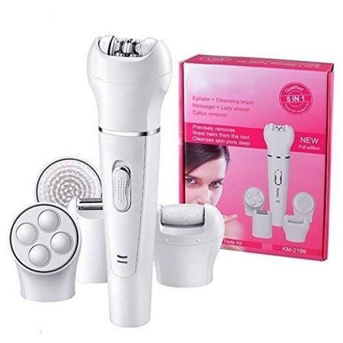 Épilateur Rechargeable Électrique 5en1 Machine Pour soins visage, pieds et corps KEMEI KM-2199