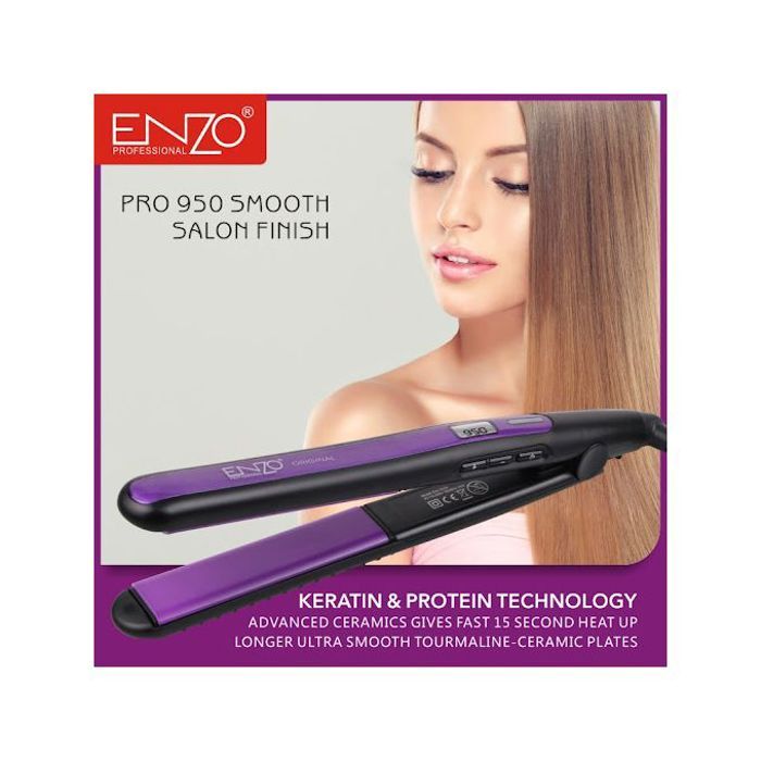 Lisseur Enzo Technologie thermique avancée pour cheveux lisses professionnels 480°F Premium EN-9920A