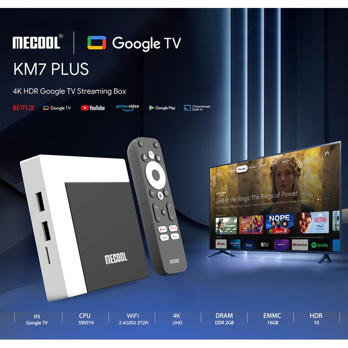 MECOOL TV Android KM7 Plus 4K Amlogic S905Y4