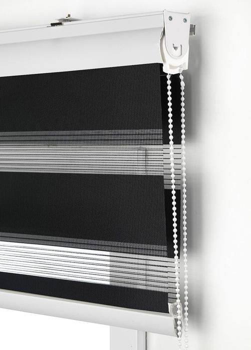 Store a bandes verticales noir 150x150cm