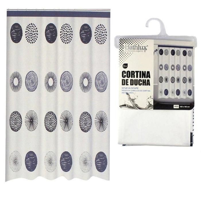 Rideau douche 180x180 bathlux jeu d artifice 70eva+30polyester