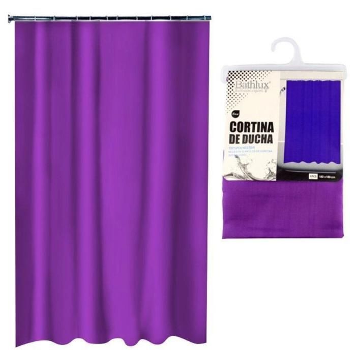 Rideau douche 180x180 bathlux violet 100 polyester