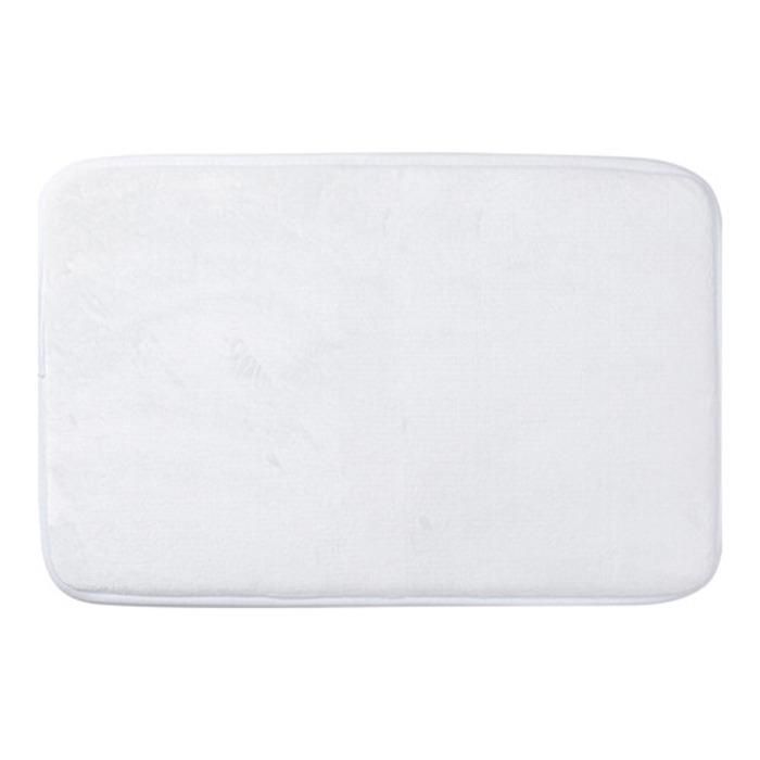 Tapis de bain coton antiderapant blanc 75x45cm