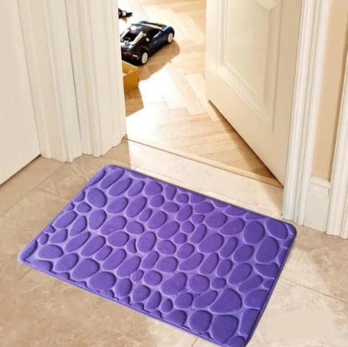 Tapis de bain en caoutchouc antiderapant violet 36x75 cm Bathlux