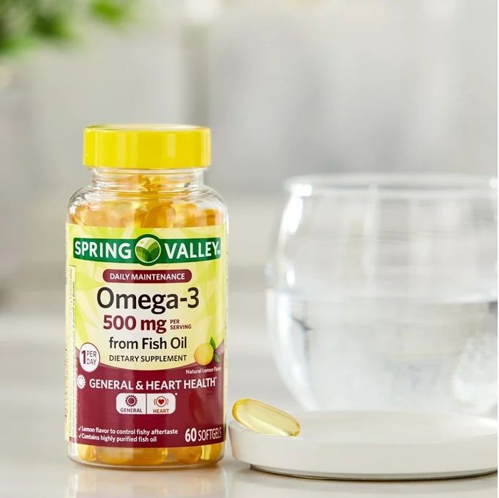 Spring valley Omega-3 Fish Oil Softgels, Lemon, 500 mg, 60 Gélules - Made in USA