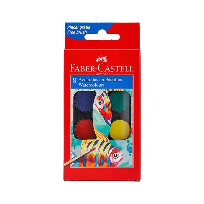 Boîte de peinture aquarelle de 8 couleurs avec pinceau
