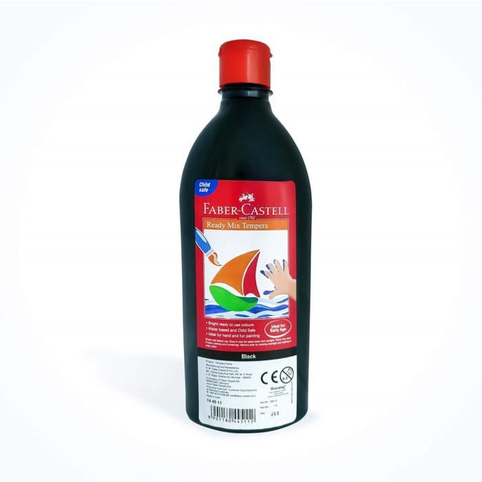 Bouteille gouache - Peinture - 500ml - Noir - Ready Mix - Tempéra vibrante