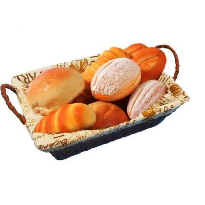 Panier de pain rectangulaire en plastique et tissus