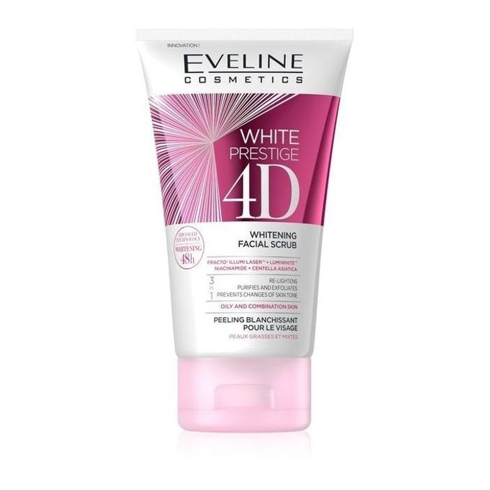 Eveline Cosmetics White Prestige 4D, Gommage Blanchissant pour le Visage - 150ml