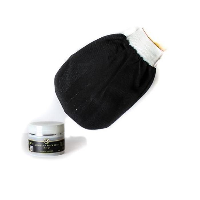 Gant Hammam - BIOPROGREEN - Savon Noir - 200G - Kisse - Sans Alcool