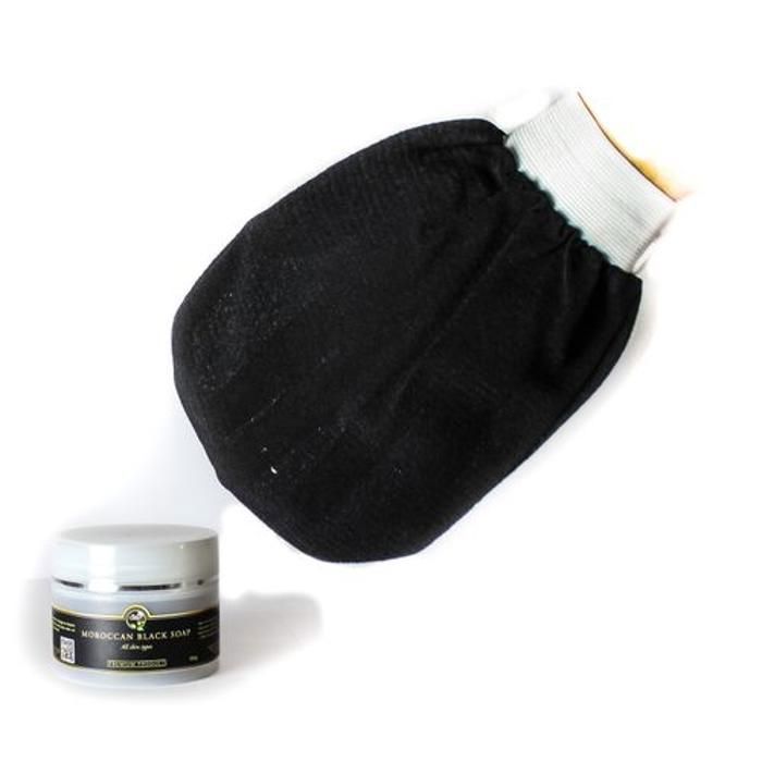 Lot de 2 gant gommage de friction naturel en crin corps&visage cellules mortes