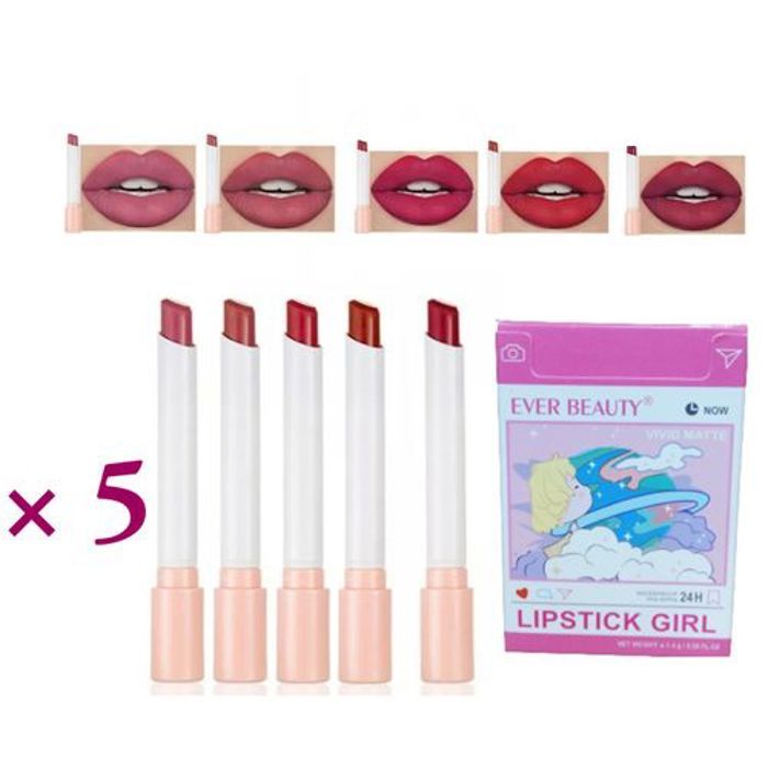 Rouge à lèvres, mini coffret de 5 couleurs, Hydratation et protection.