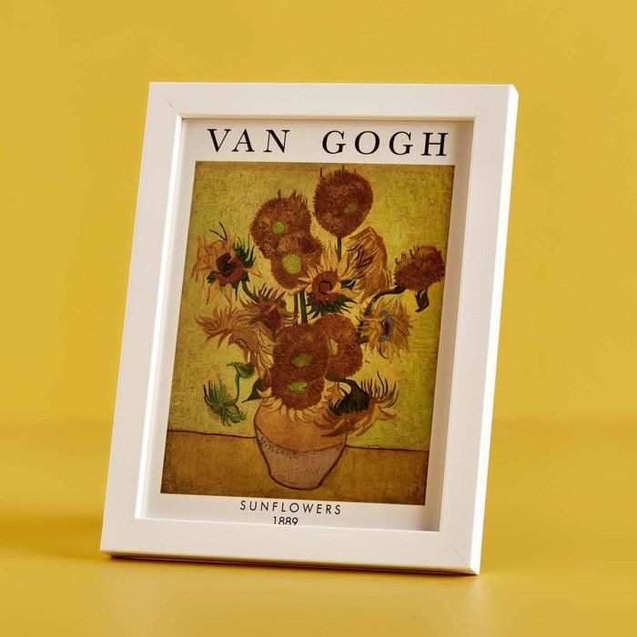 Cadre Tournesols Van Gogh Blanc (18x24 cm)