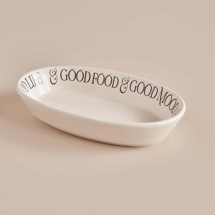 Assiette de Service en Céramique Motto Blanc (10x17 cm)