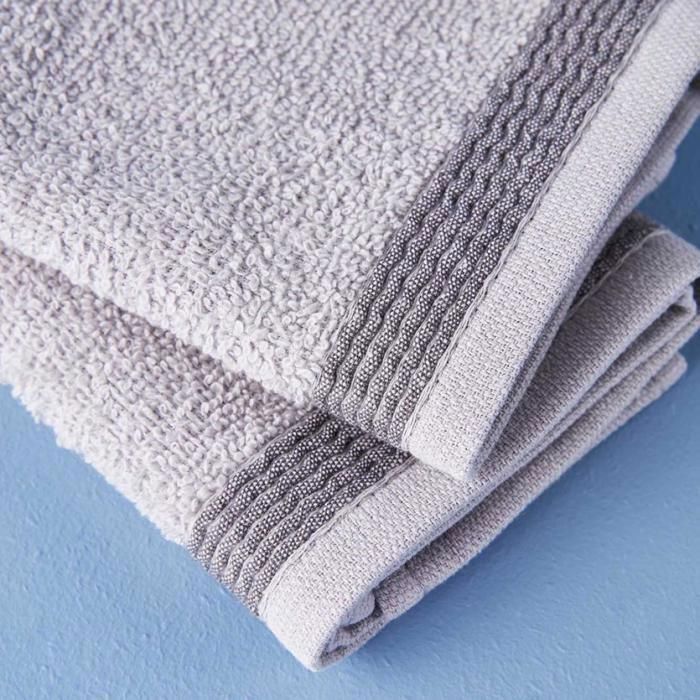 Essuie-mains Bill 100% coton 2 pièces gris clair (30x30 cm)