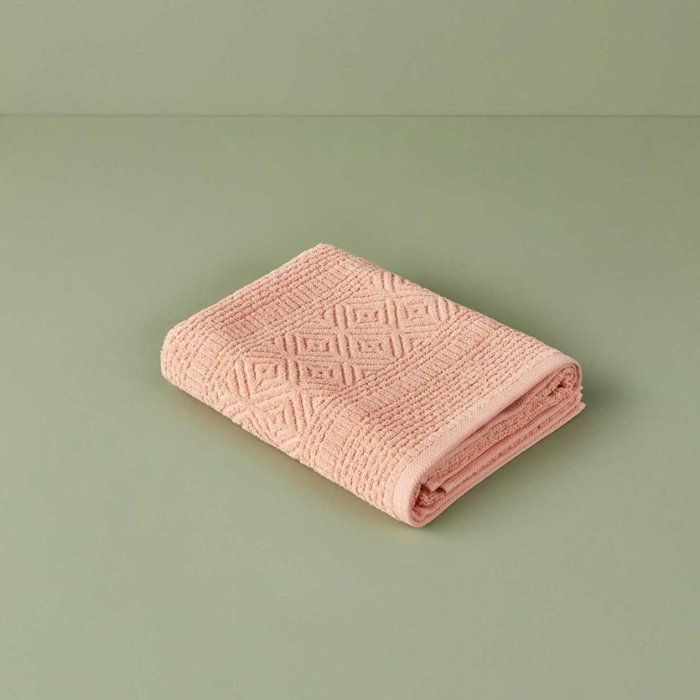 Serviette de toilette 100% coton Helena Saumon (50x75 cm)