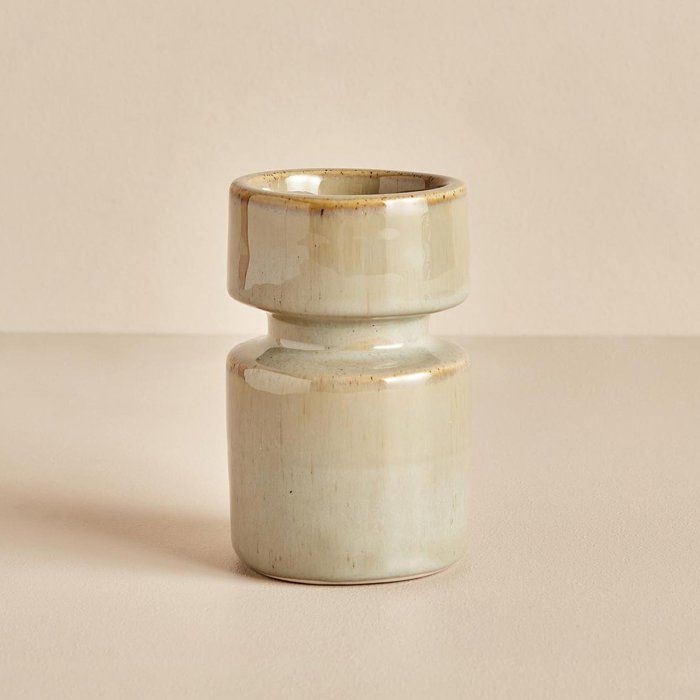 Bougeoir - BELLA MAISON - Chloé - Vert - Porcelaine - 8x8x14 cm