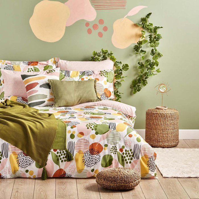 Parure de lit 100 % coton Ranforce Marcia saumon (240 x 220 cm)