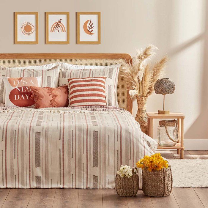 Parure de lit - Arwen - King Size - 100% coton - Ecru - 240x220 cm