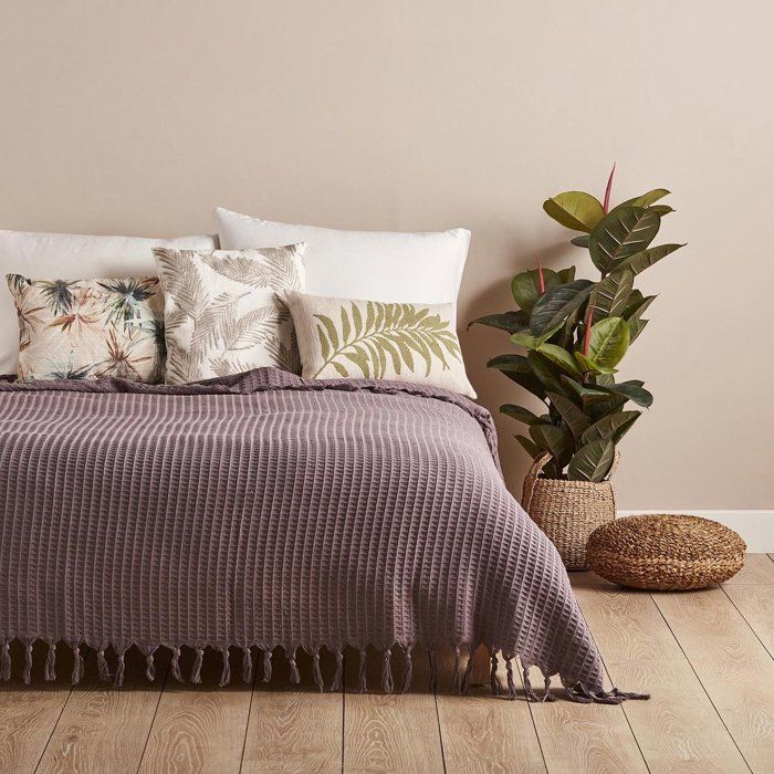 Premium Couvre-Lit Double Violet 100% Coton (210x240 cm)