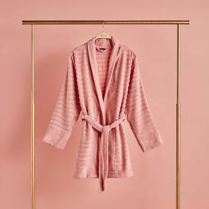 Peignoir femme 100% coton Marne Rose séchée