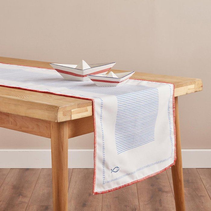 Tapis de Table Marine Bleu (50x150 cm)