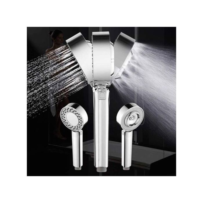 Pomme de douche double fonction double face Douchette à main haute pression à économie d'eau