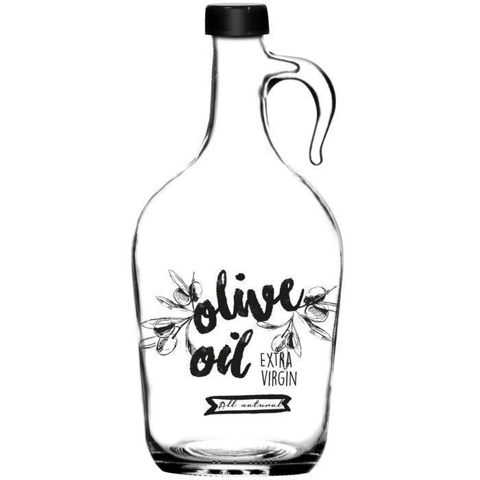 Bouteille d'huile decoree-noir-huile d'olive 1.5lt