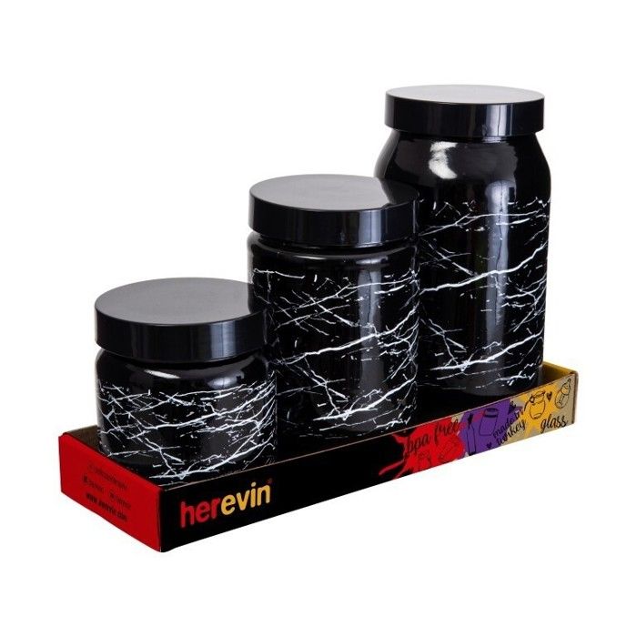 Ensemble de bocaux décorés 3pcs 425 -660 - 1000 cc