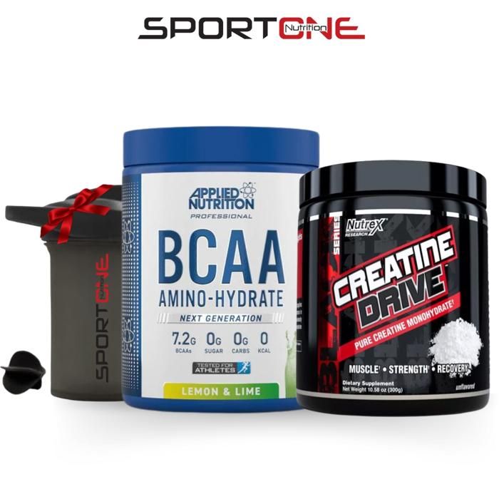 BCAA AMINO Lemon Lime+CREATINE DRIVE+Shaker Sportone