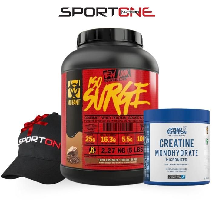 CREATINE APPLD+ISO SURGE 5LB CHOC FUDGE+Casquette SportOne