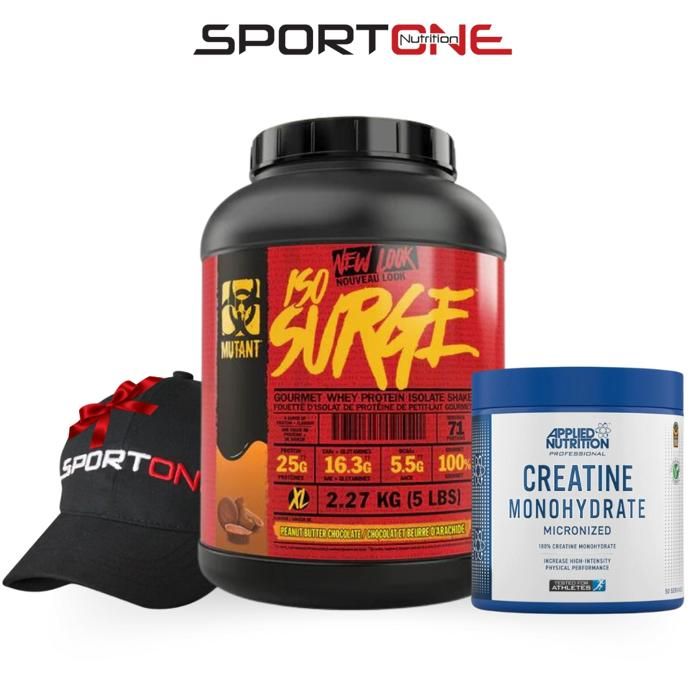 CREATINE APPLD+ISO SURGE 5LB CHOC PEANUT BUTTER+Casquette SportOne