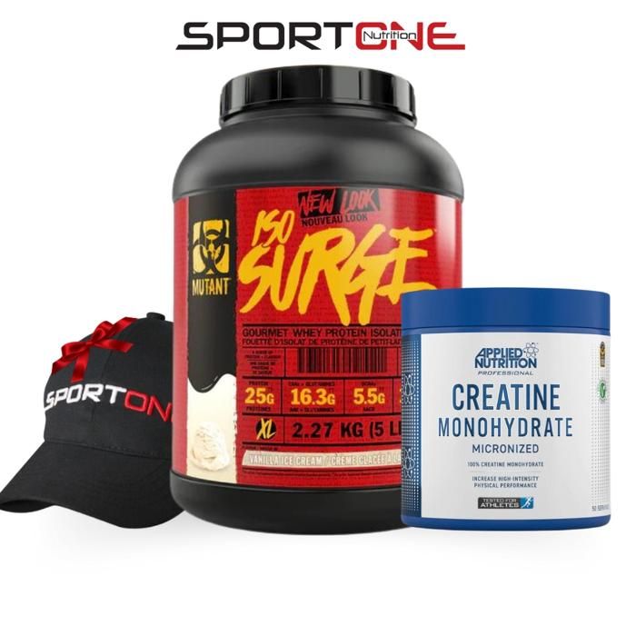 CREATINE APPLD+ISO SURGE 5LB VANILLA ICECREAM+Casquette SportOne