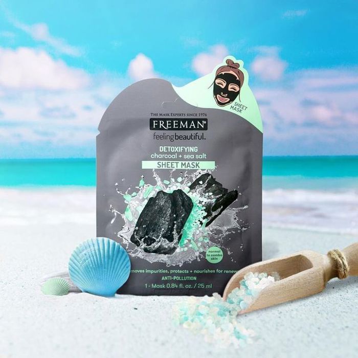 Masque en feuille détoxification charbon de bois + sel de mer