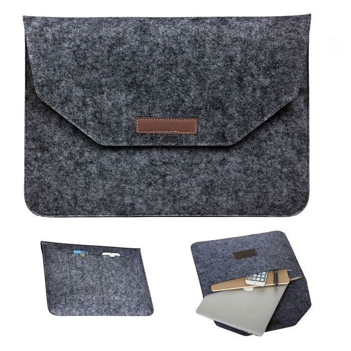 Housse pour ordinateur portable en feutre de laine de luxe (taille 13.3")