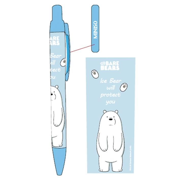 We Bare Bears-1.0mm stylo à bille encre noire (Ice Bear)