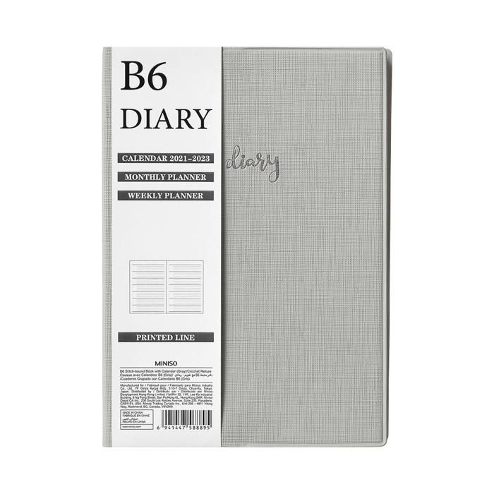 B6 cahier avec calendrier (gris)