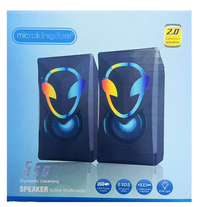 ENCEINTE 3w x 2 Haut-parleurs 3D d'ordinateur USB et jack 3.5mm caisson de basses multimédia avec lumière RGB pour ordinateur