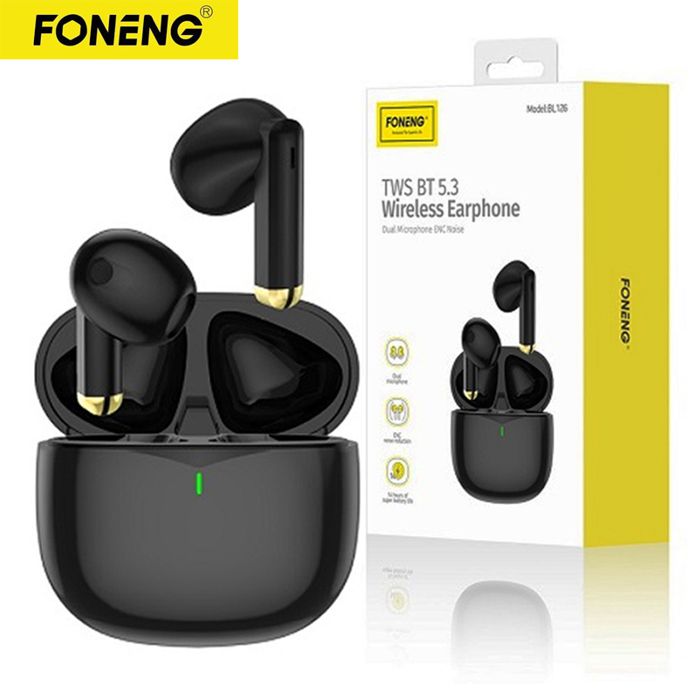 OREILLETTE BLUETOOTH ÉCOUTEUR FONENG Casque FONENG Auricular «BL126» TWS BT5.3 Bluetooth Mains Libres Noir