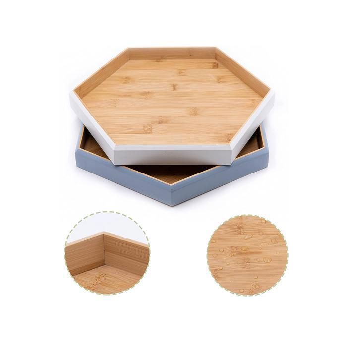 PLATEAU - YATOUT HOME - HEXAGONAL - BAMBOU - BEIGE - ASYMETRIQUE