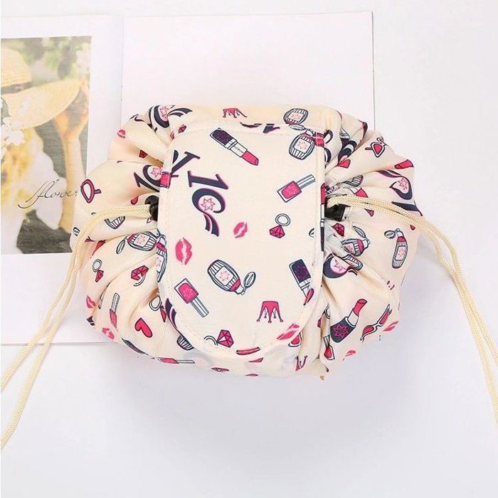 Pochette cosmétique à cordon Motif maquillage
