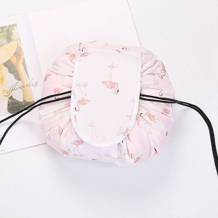 Pochette cosmétique à cordon Flamant